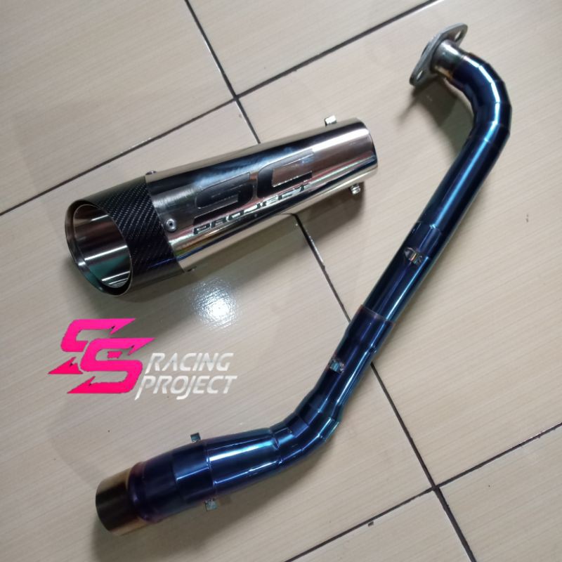 knalpot racing sc tengos header cacing fullsystem matic
