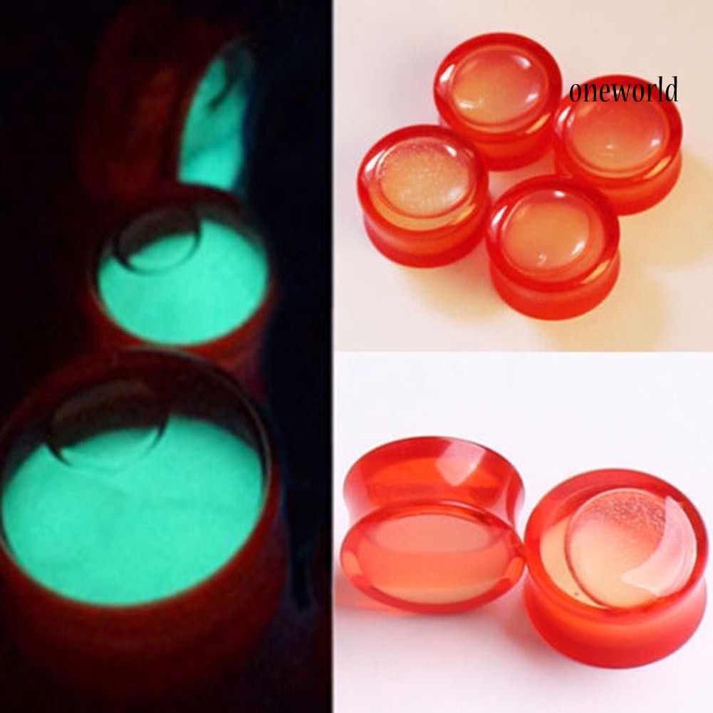 OW@ Luminous Ear Expander Tunnel Plug Stretcher Women Anti Allergy Acrylic Jewelry