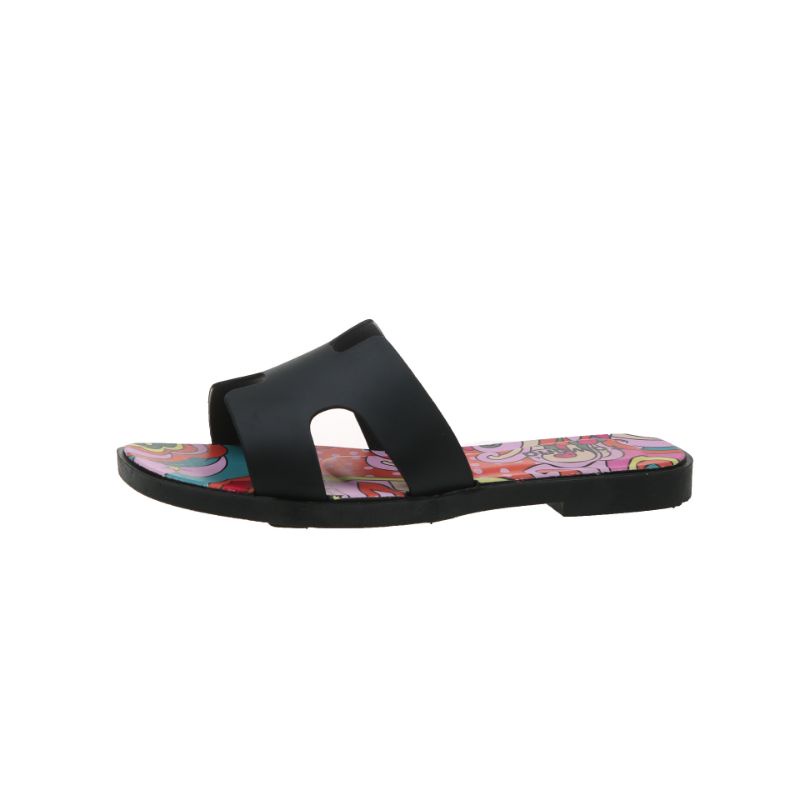 Sandal Original Tawana H Square Polos Import Higt Quality S2-Hitam