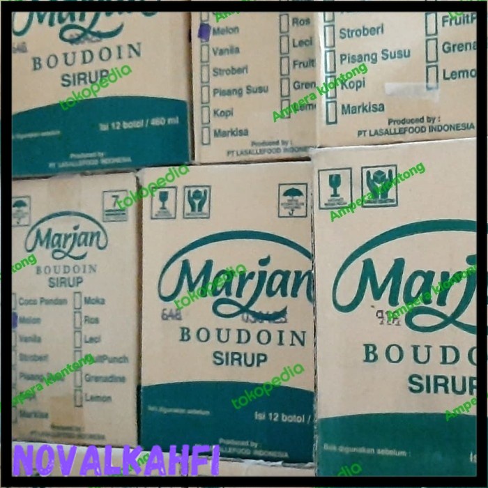 Sirup Marjan Boudoin Rasa Cocopandan/Melon 1 Dus (12 botol) - Cocopandan