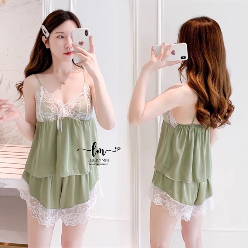 Sexy lingerie satin baju tidur pajamas satin wanita / Baju tidur satin lingerie wanita / Sleepwear