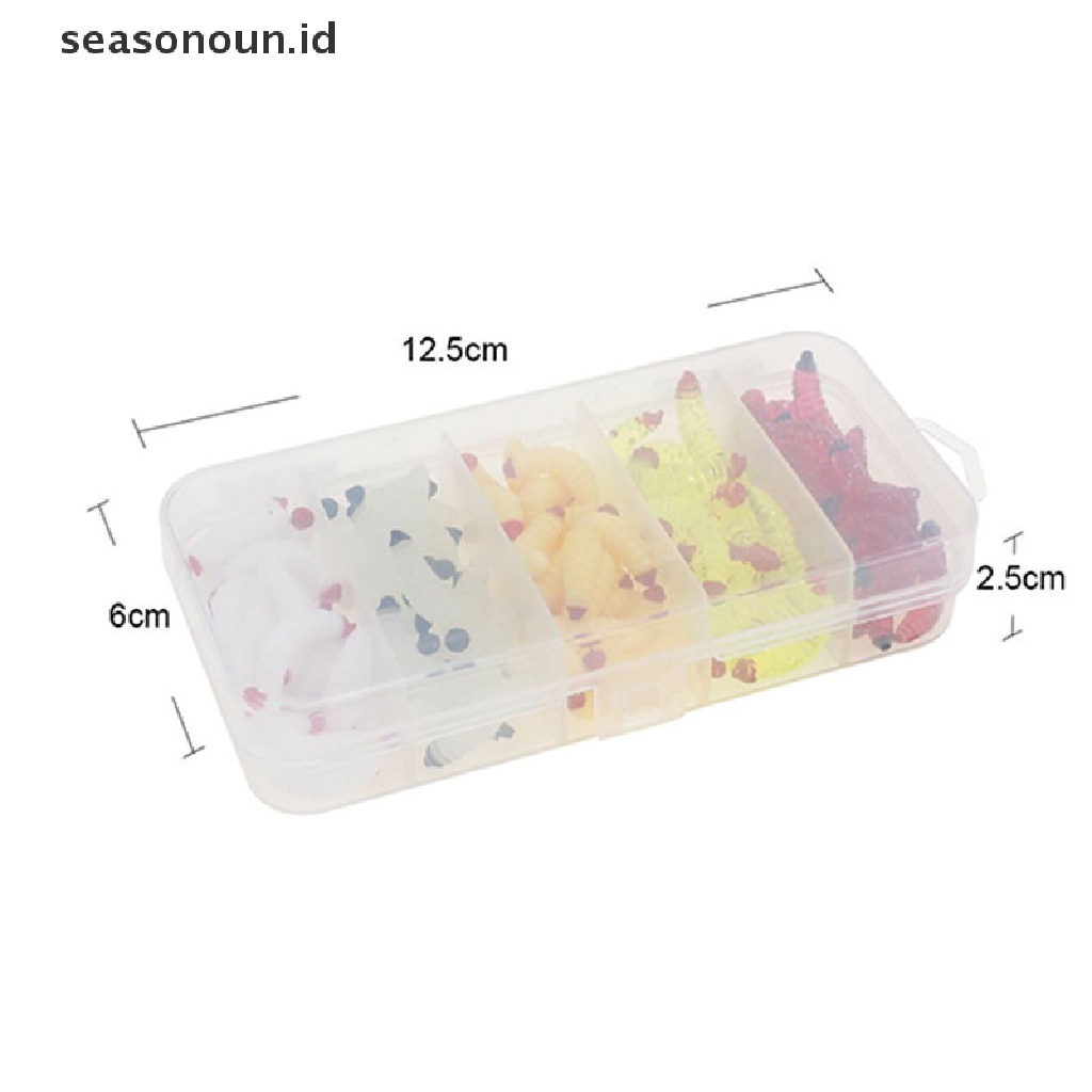 【seasonoun】 125Pcs Fishing Lure Lifelike Worm Maggot Grub Soft Bait Silicone Artificial Bait .