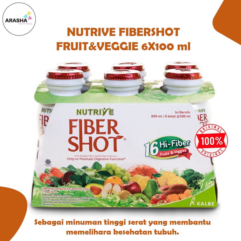 

NUTRIVE FIBERSHOT FRUIT&VEGGIE 6X100 ml - Minuman Tinggi Serat - Diet Tinggi Serat