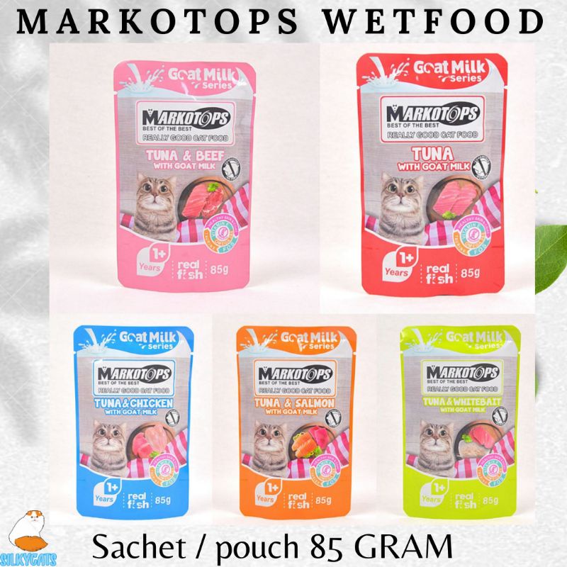 wetfood markotops markotop sachet / pouch 85gr. makanan basah kucing adult &amp; kitten