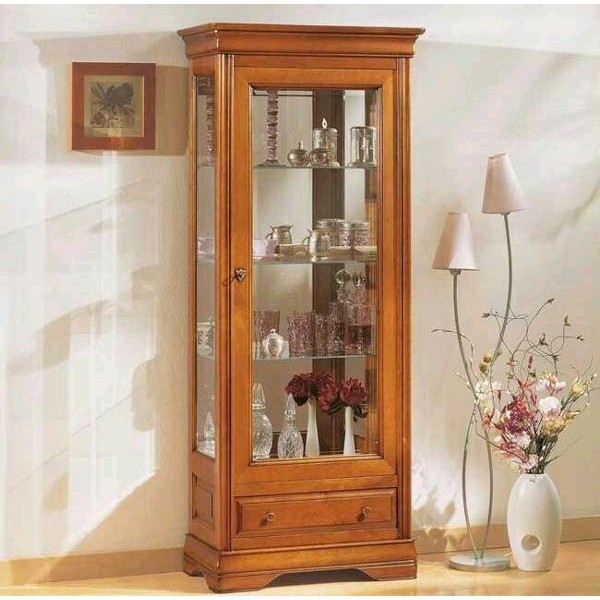 lemari kaca hias jati minimalis - bufet - nakas - furniture - meja makan