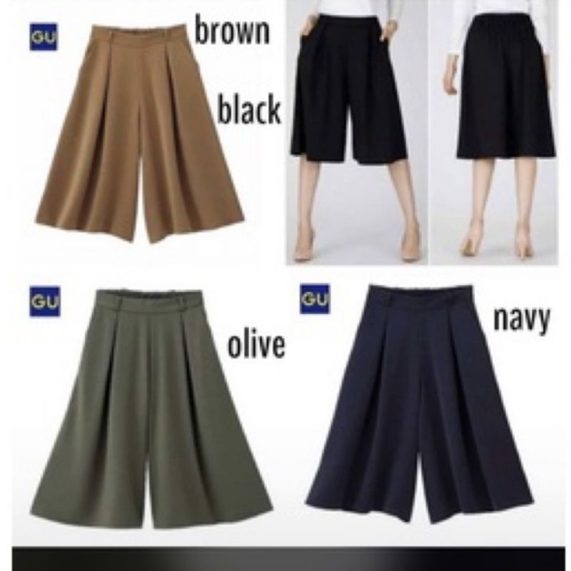 GU By UNIQLO Kulot Wanita Pendek Gaucho Pants Wanita