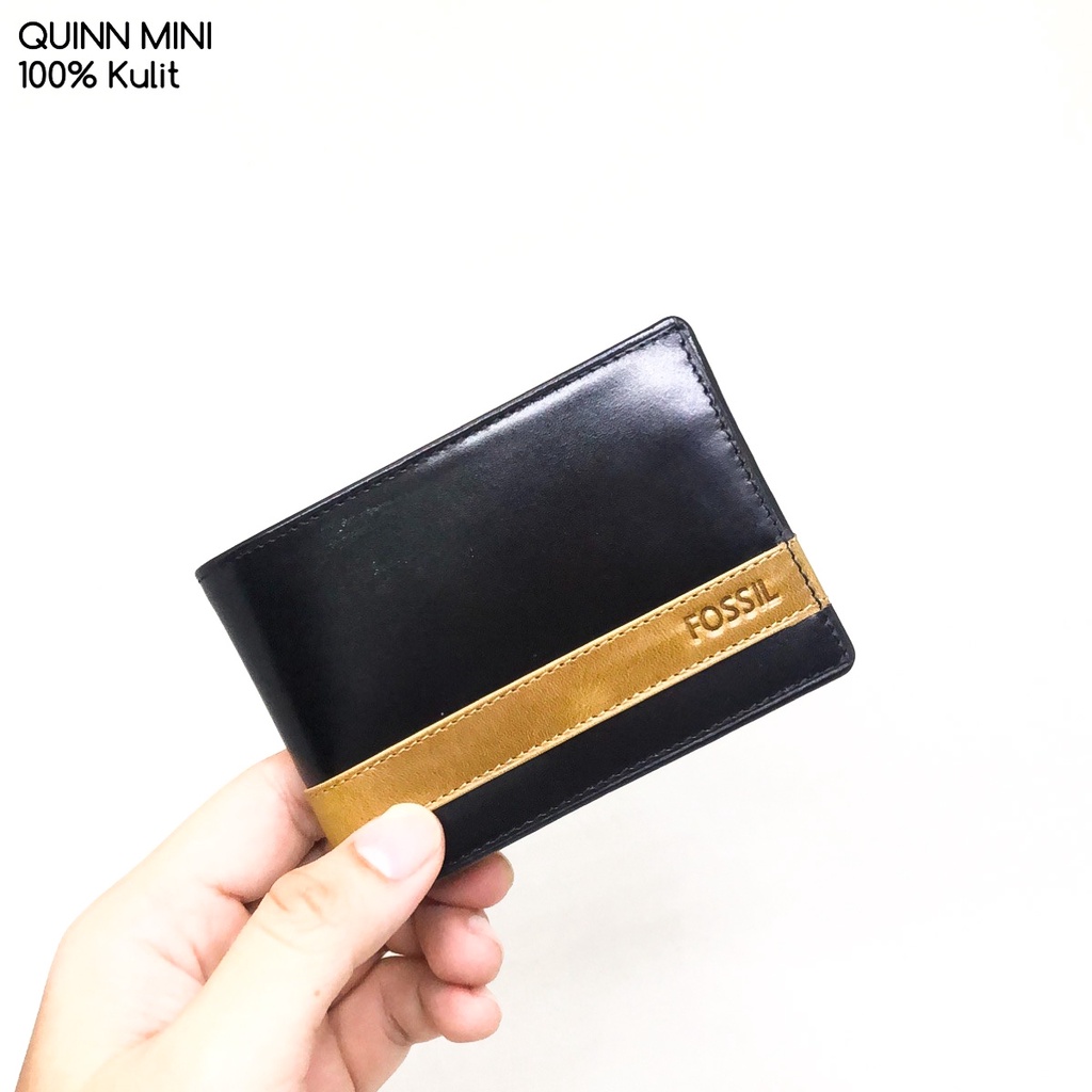 dompet kulit pria quinn MINI black premium quality asli kulit dompet termurah