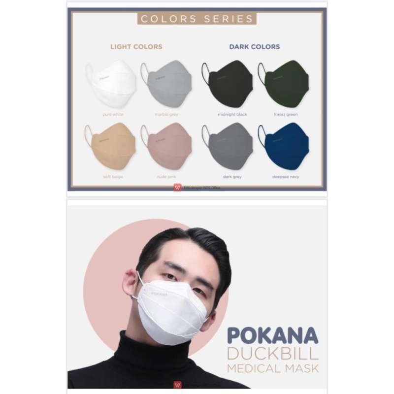 Masker Pokana Duckbill 2 pc / Pokana Duckbill Medical Mask isi 2 pcs / sachet - bukan sensi convex -