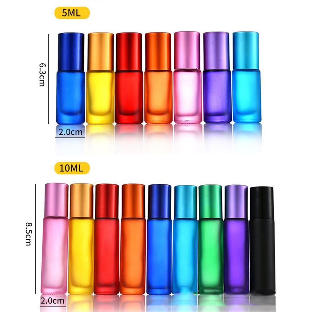 [Elegan] Essential Oil Roller Bottles Colorful 5ml/10ml DIY Wadah Kosmetik Botol Kosong Isi Ulang Botol Sampel Botol Roll on