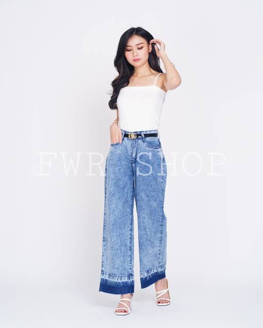 FWR - Celana Kulot Boyfriend Jeans Wanita Kirei