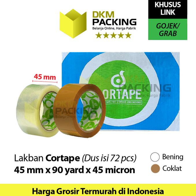 

[ varostore90 ] Lakban 45mm x 90yard CORTAPE Plakban Isolasi OJOL TERMURAH /DUS