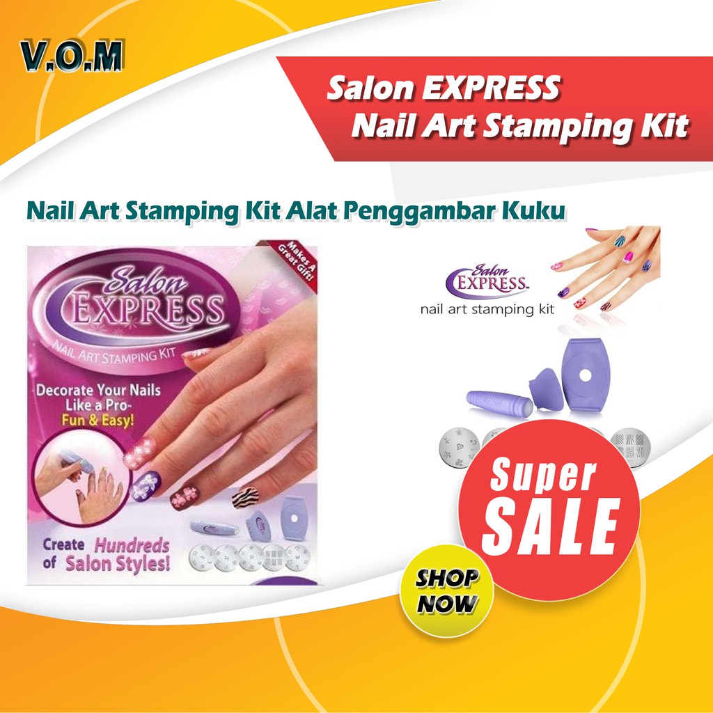 VOM Salon EXPRESS Nail Art Stamping Kit Alat Penggambar Kuku 0606