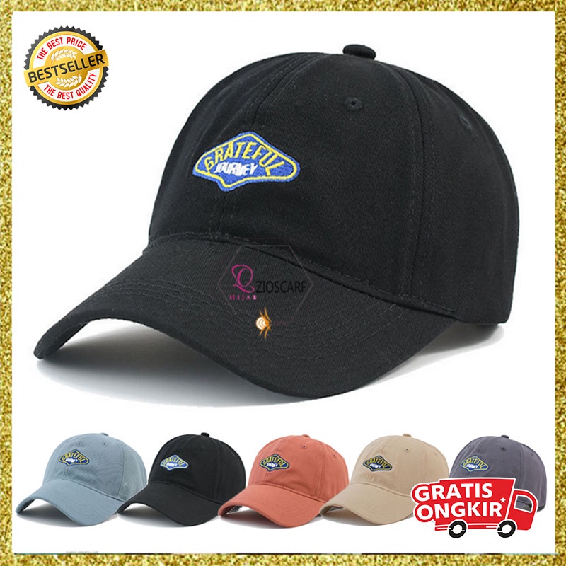 Topi Baseball Pria Wanita Dewasa Aksen GRATEFUL JOURNEY Cap Distro Casual Olahraga kualitas bahan import TTS