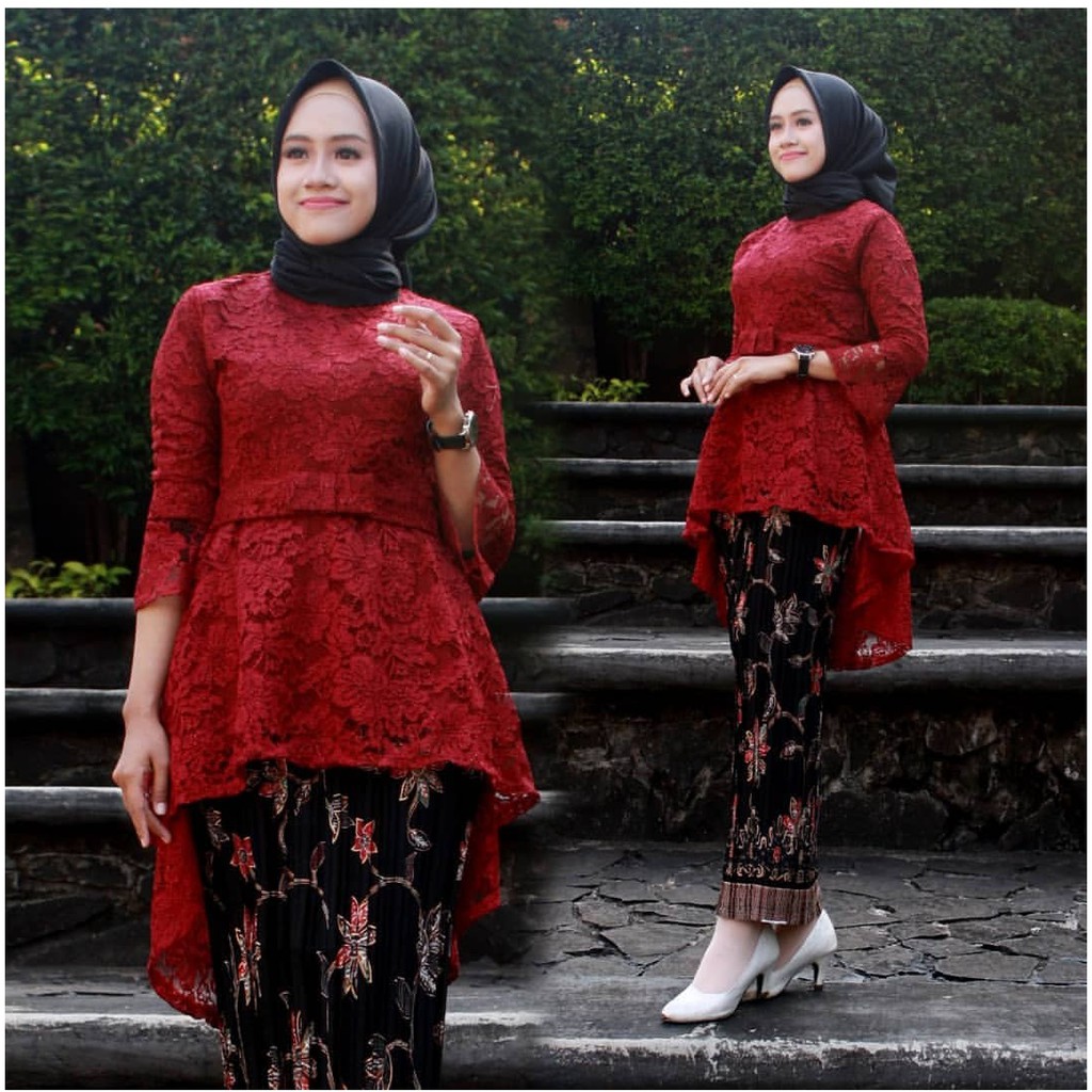 Kebaya Modern Hijab Remaja Style Modis Cantik brukat furing kebaya aorora rok prisket terbaru
