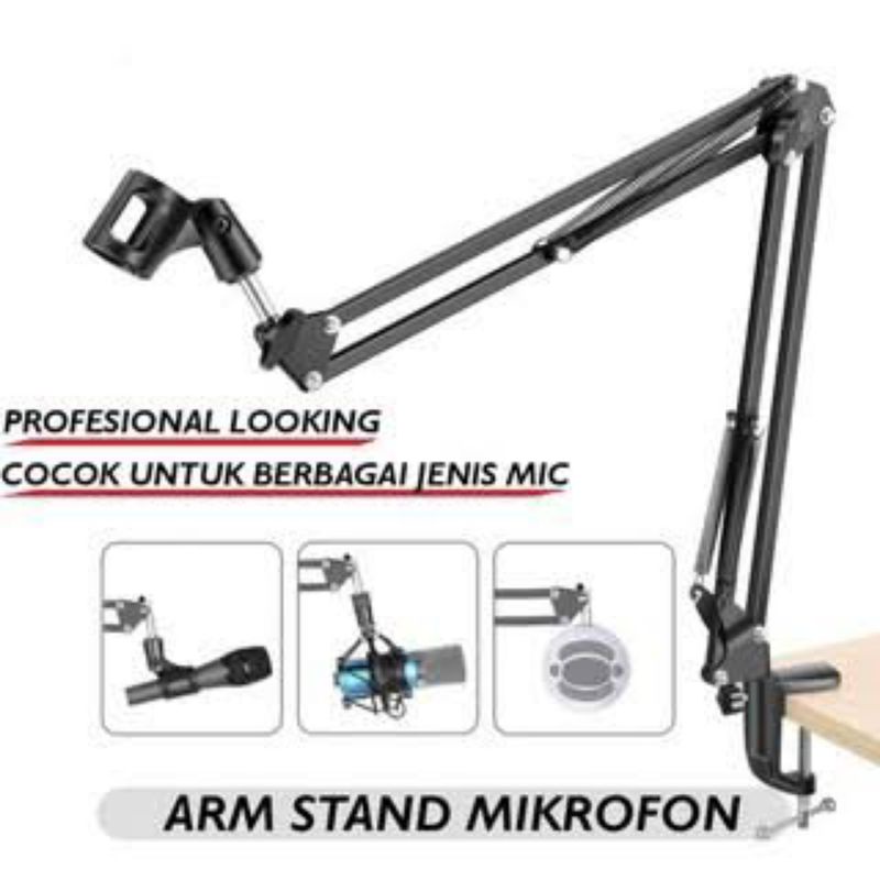 Stand Mikrofon Microphone Stand Arm Meja Suspension Boom Stand Mic Condenser Recording