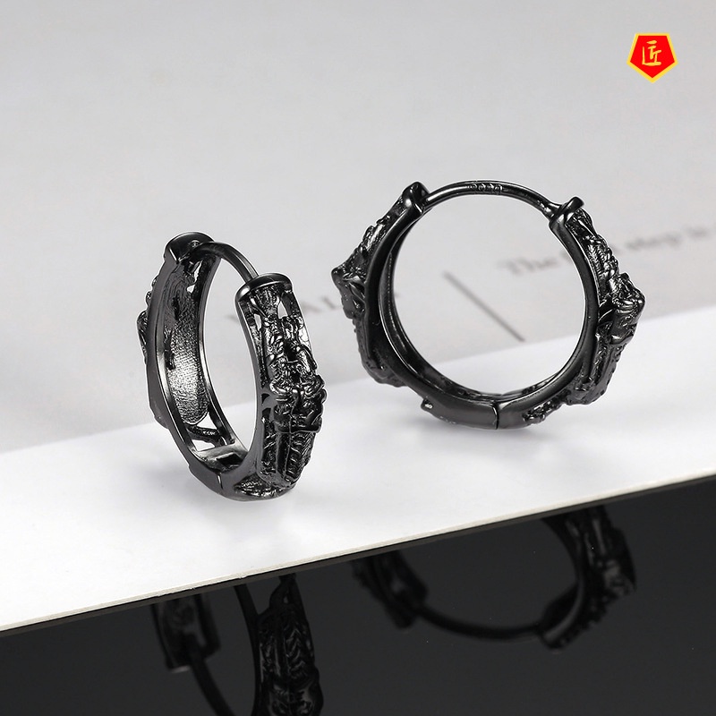 [Ready Stock]Personality Hip Hop Tiger Earrings 2021 New Fashion