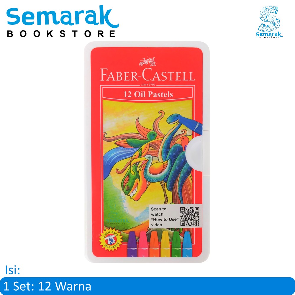 

Oil Pastel Plastic Bag Krayon Aman Bagi Anak Faber Castell Hexagonal - Set 12 Warna