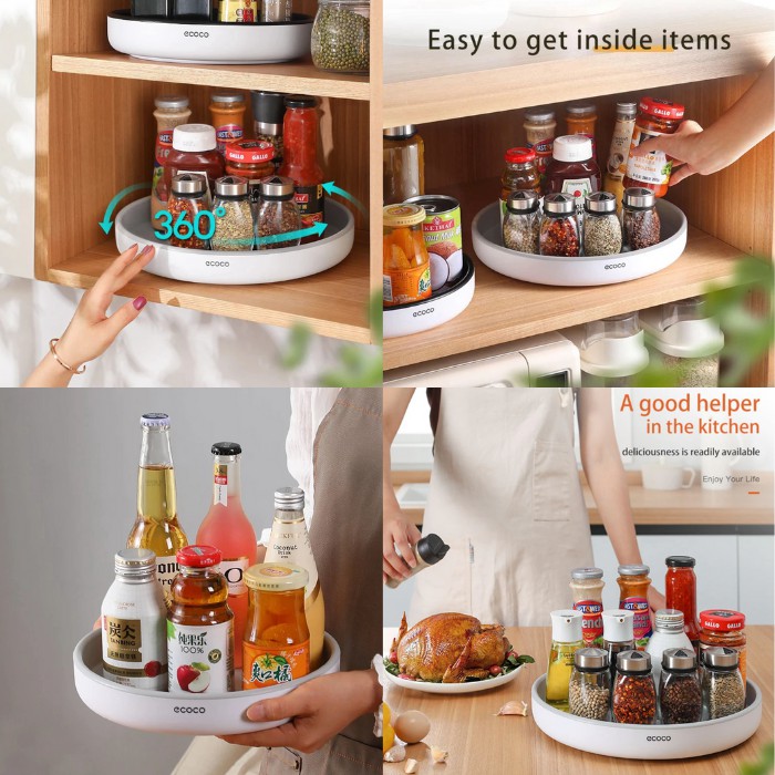 Ecoco Rak Putar Botol Tempat Bumbu Dapur Kitchen Organizer Lazy Susan