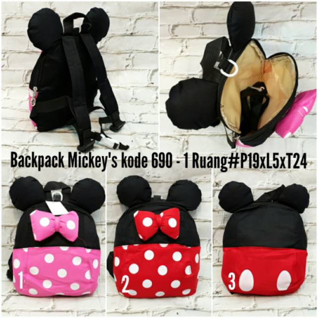 Tas Ransel Anak Motif Disney Mickey &amp; Minnie