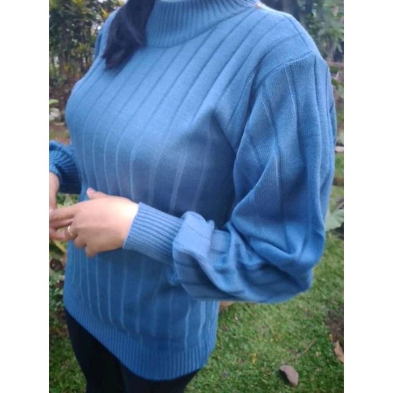 SWEATER RAJUT JOVANKA TURTLENECK/BAJU WANITA KERAH TINGGI/OVER  SIZE BB 40-75 KG