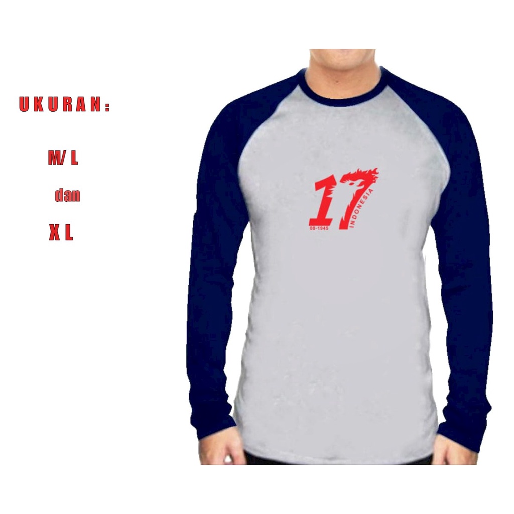 POLILE781 - BAJU RAGLAN 17 AGUSTUS / merdeka / agustus / indonesia / hut ri / upacara / merah putih / seragam / acara