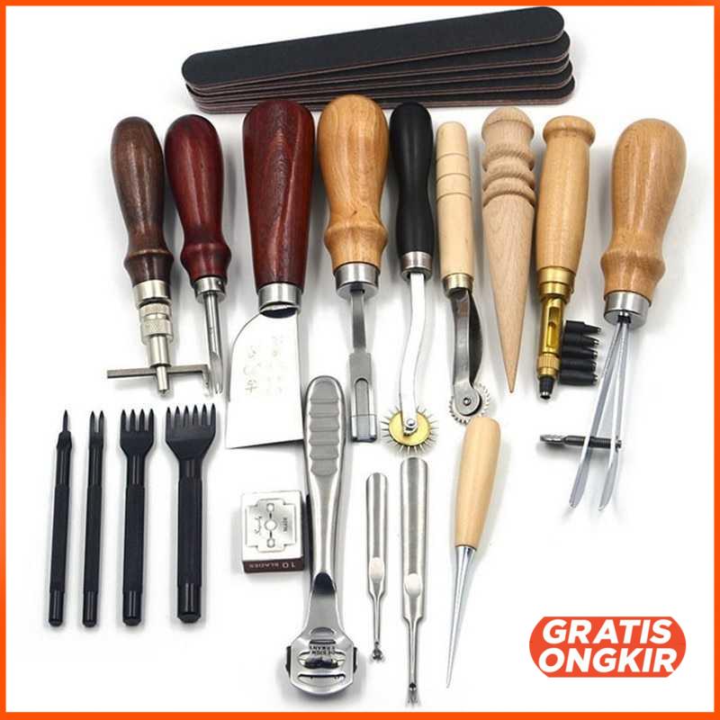 Peralatan Seni DIY Kulit 18in1 Leather Craft Stitching Tool Set WA134