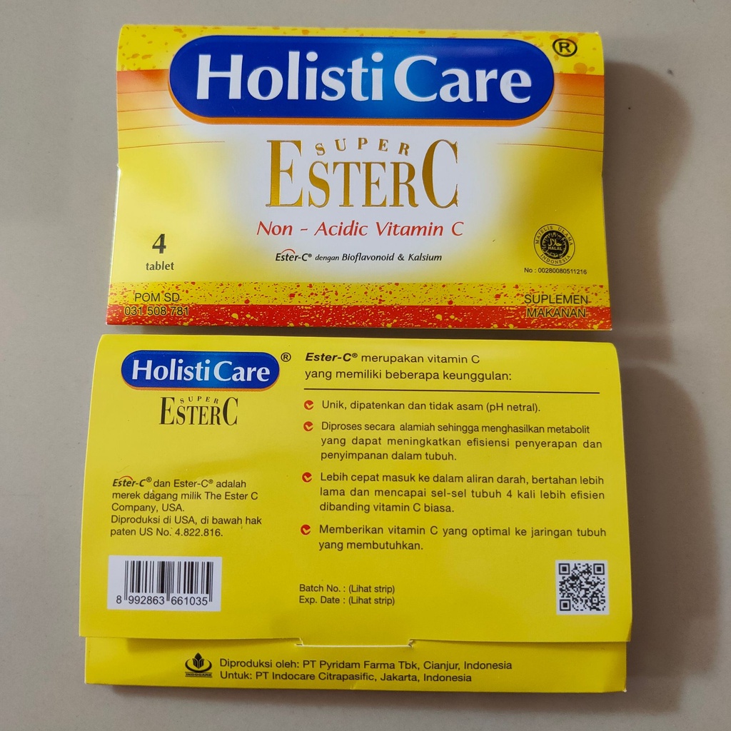HOLISTICARE SUPER ESTER C VITAMIN C STRIP VITAMIN DAYA TAHAN TUBUH