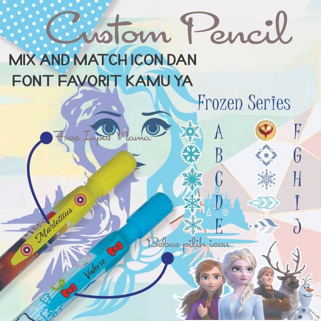 

CUSTOM PENCIL , 1 SET = 4 PCS + 1 REFILL PENCIL