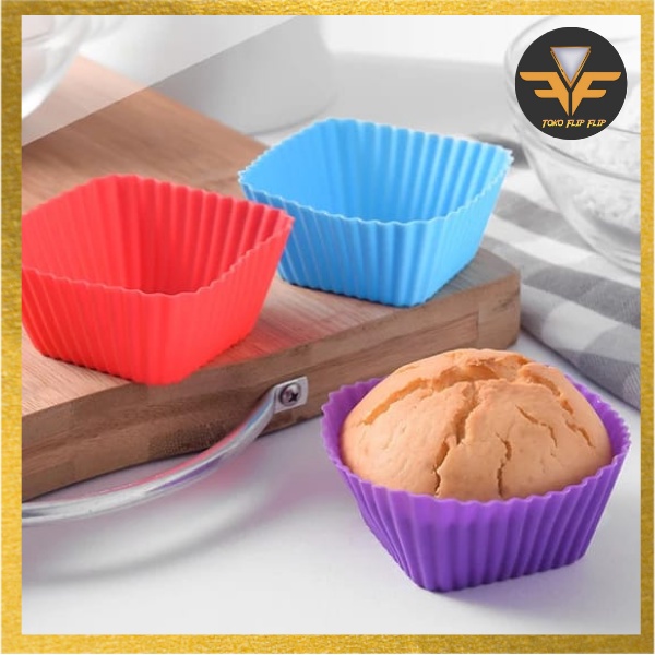 Cetakan Muffin Kue Cup Cake Silicone TEBAL Tahan Panas Cetakan Silicone Cake Pudding Agar-Agar Cup Cake