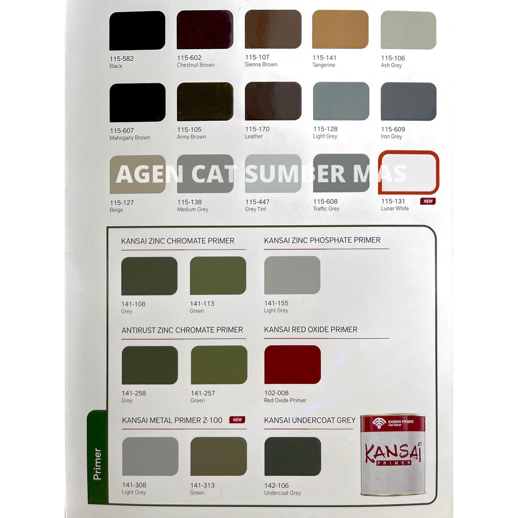 CAT DASAR KANSAI ZINC CHROMATE 113 GREEN / 108GREY 5KG