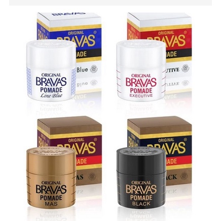 ✨SHASYA✨ BRAVAS Pomade Minyak Rambut Line Blue Executive Black 80g Brasov Pomade Oil Based