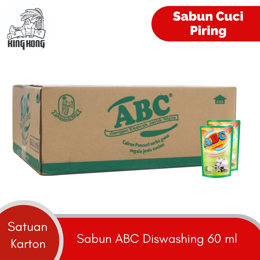 Sabun ABC Dishwashing 60 ML dijual per Karton - Sabun Cuci Piring