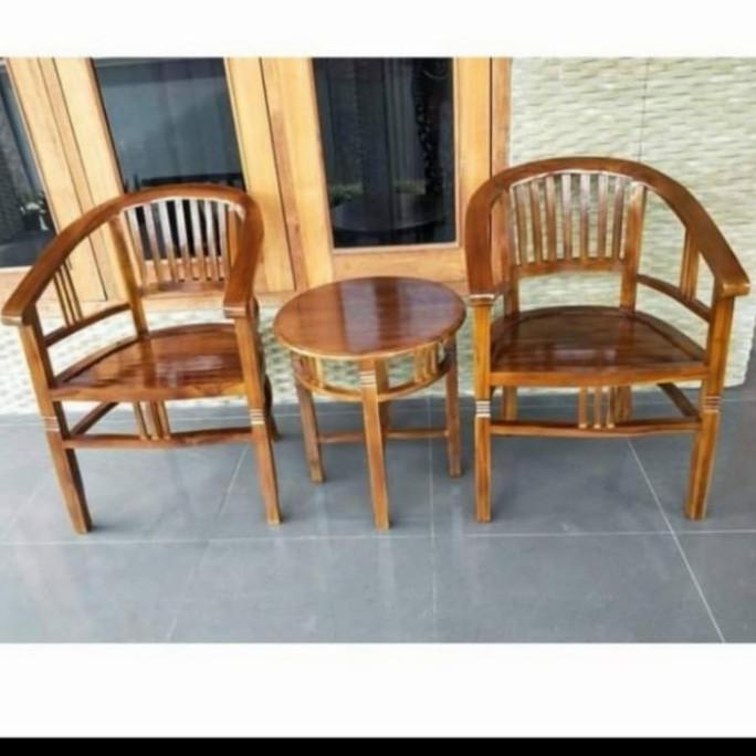 kursi teras kayu jati/ set teras amerika/ teras lenong/ bangku santai - amerika