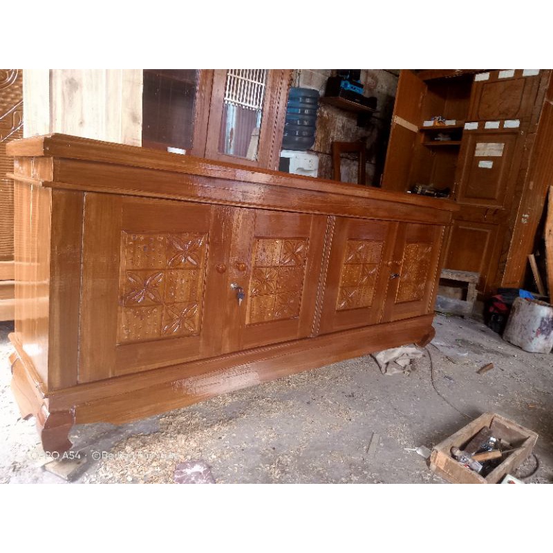 bufet tv datar jati berkualitas