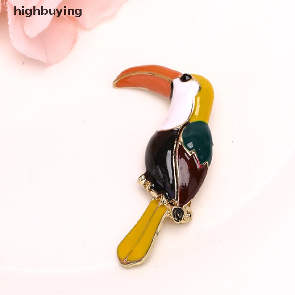 Hbid Bros Pin Enamel Bentuk Burung Toucan Warna Warni Untuk Dekorasi Tas