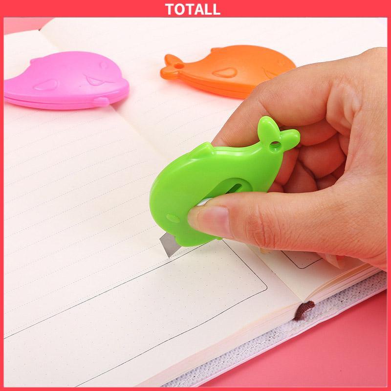 COD Mini Kartun Pemotong Utilitas Kecil Portabel Pemotong Unboxing Wortel Dolphin Whale Art Paper Cutter-Totall