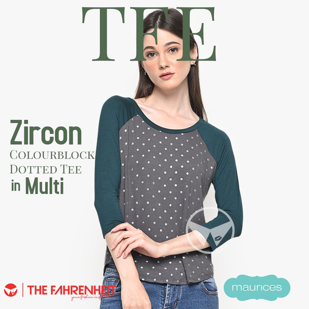 The-Fahrenheit Zircon Maurices Colourblock Dotted Tee - Multi