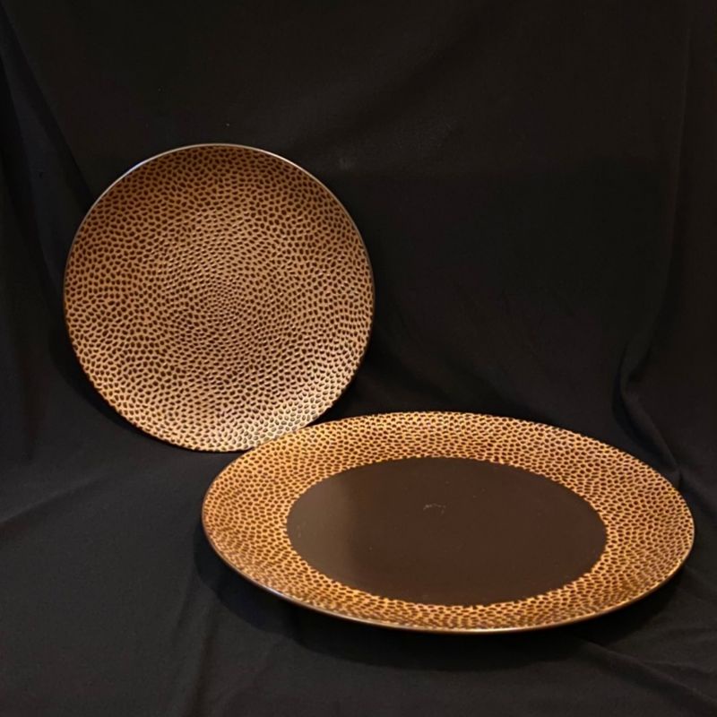 Piring Keramik Coklat Brown Unik