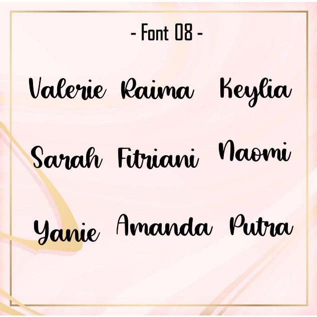 

(10pcs) STIKER NAMA/OLSHOP CUSTOM FONT 08