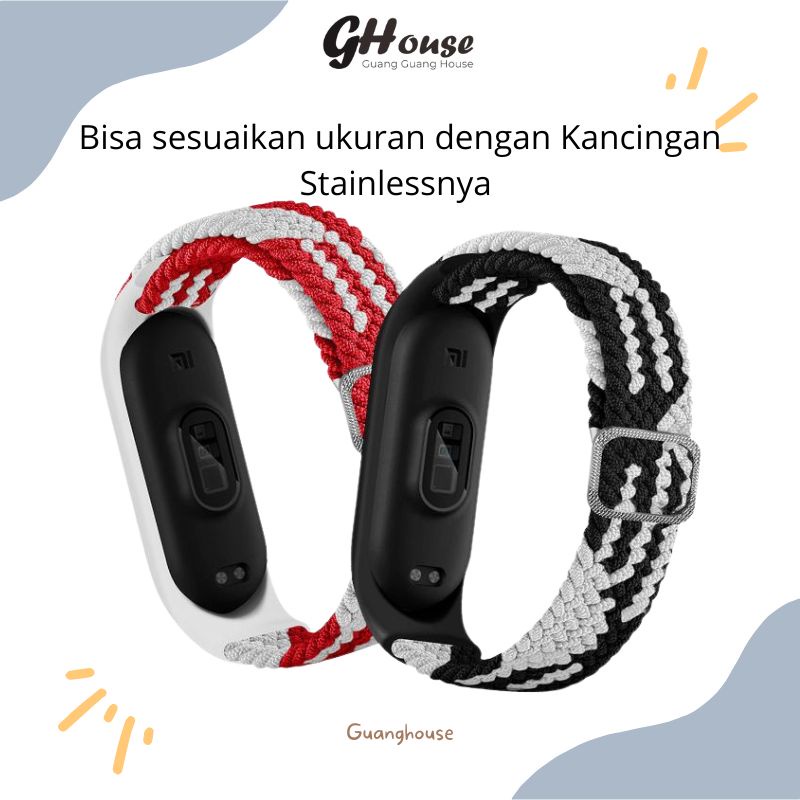 Strap Mi Band Nilon Loop 7 6 5 4 4 Tali Pengganti Xiaomi Mi band 7 6 5 4 3 Nylon Loop Colorful Warna Warni Nilon