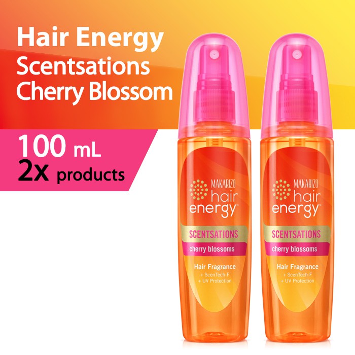 PAKET ISI 2-Makarizo Hair Energy Scentsations Cherry Blossoms 100 mL Parfum Rambut