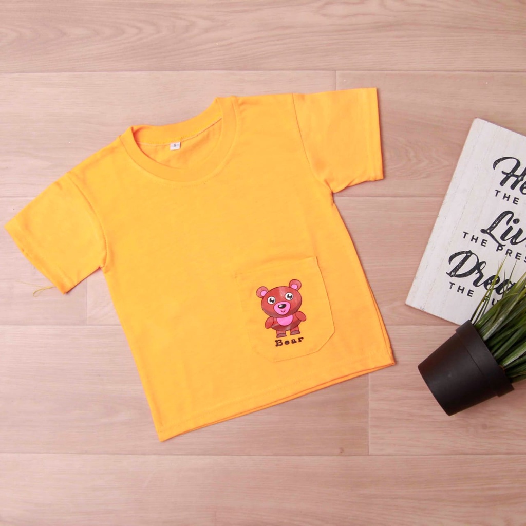 Jikialiang - KAOS ANAK LAKI LAKI &amp; PEREMPUAN USIA 1-8 TAHUN CARGO KANTONG BINATANG