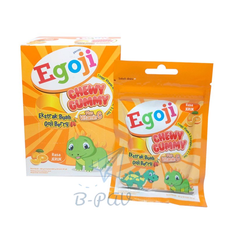 

Egoji Chewy Gummy rasa Strawberry dan Orange Dus / Toples
