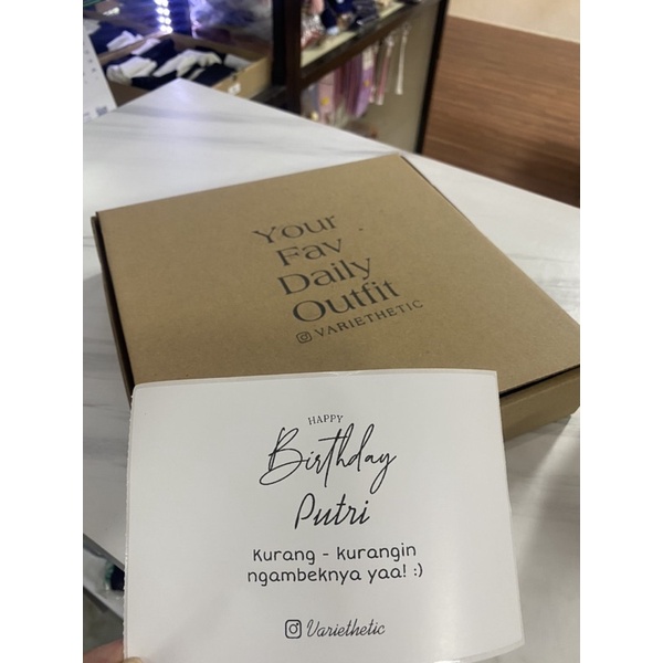 Variethetic Packing Box & Custom Ucapan