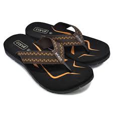 (PROMO DAN ECERAN)Carvil Cakra Black Brown Size 38-44 / Sandal jepit carvil/ Sandal casual ori