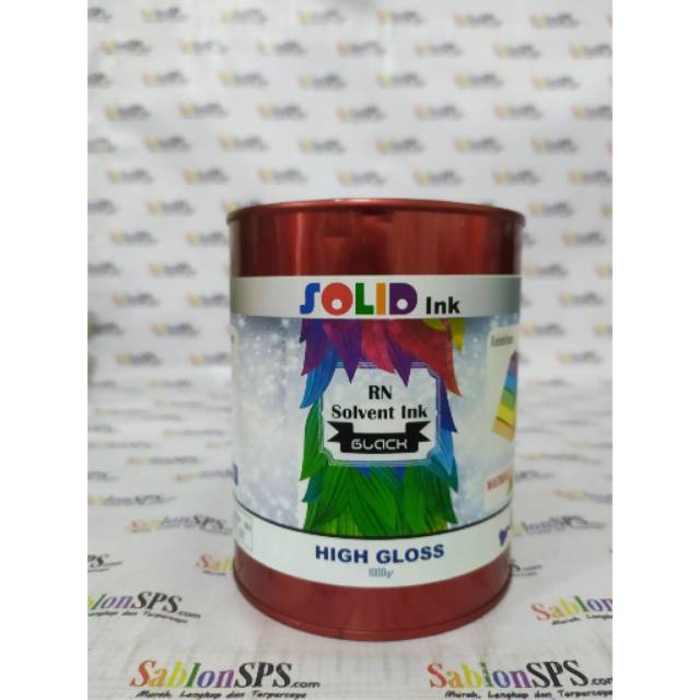 TINTA SABLON PVC SOLVENT BASED 1KG HITAM BLACK KERTAS/VINYL/AKRILIK/KULIT SINTESIS