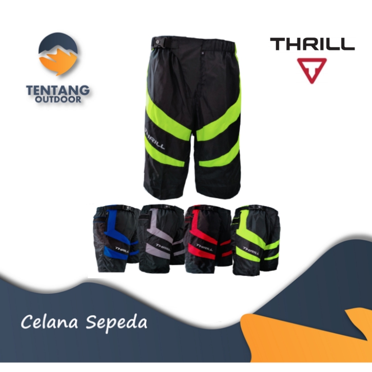  Celana  Sepeda  THRILL Padding Tidak Ketat Pading 2 Layer 