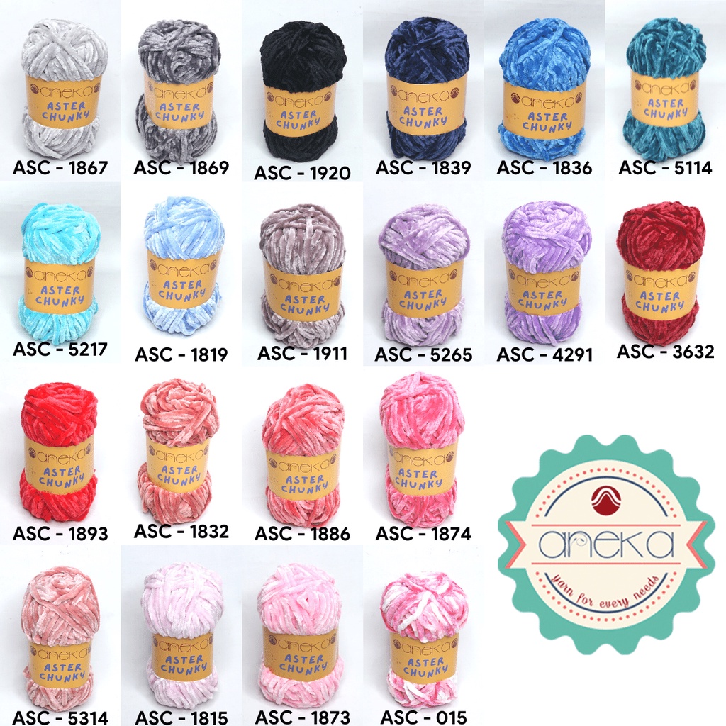 KATALOG - Benang Rajut Bludru Aster CHUNKY / Velvet Knitting Yarn