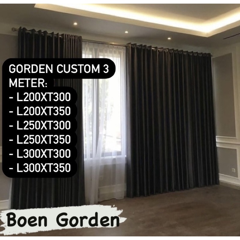 GORDEN BLACKOUT POLOS L200Cm X T 300Cm, L250CmXT300cm, L300Cm X T300Cm, L300 X T350