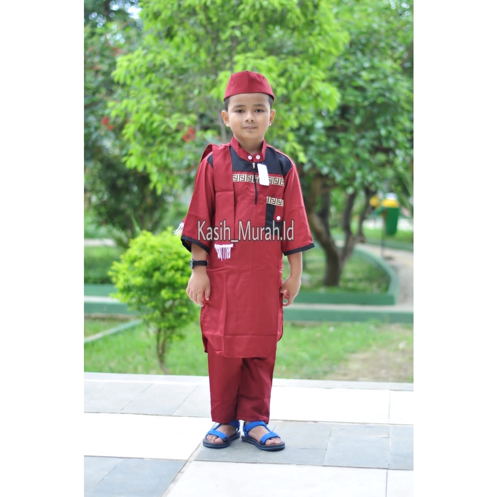 Koko sultan anak koko anak laki-laki koko anak usia 1-12 tahun koko anak plus peci plus syal koko mu